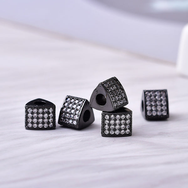 【Meojewelry】DIY zircon gun black triangle spacer bead jewelry accessories material