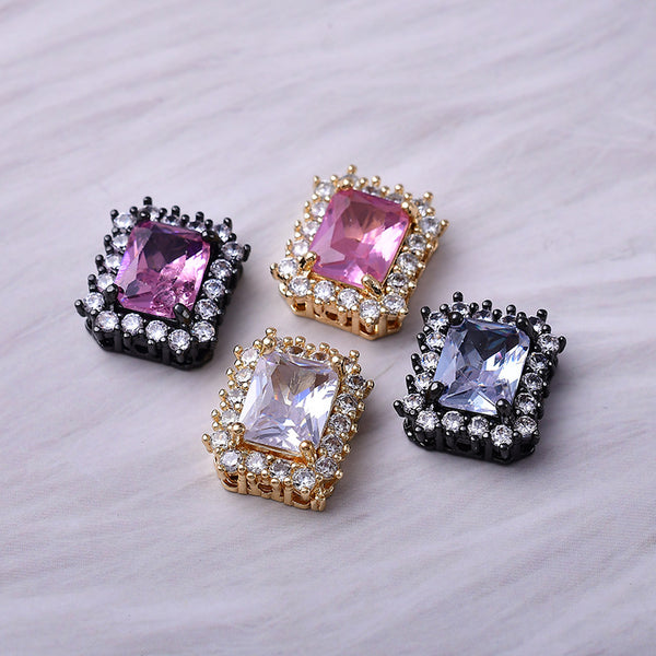 【Meojewelry】Zircon rectangular spacer beads DIY jewelry accessories material 2